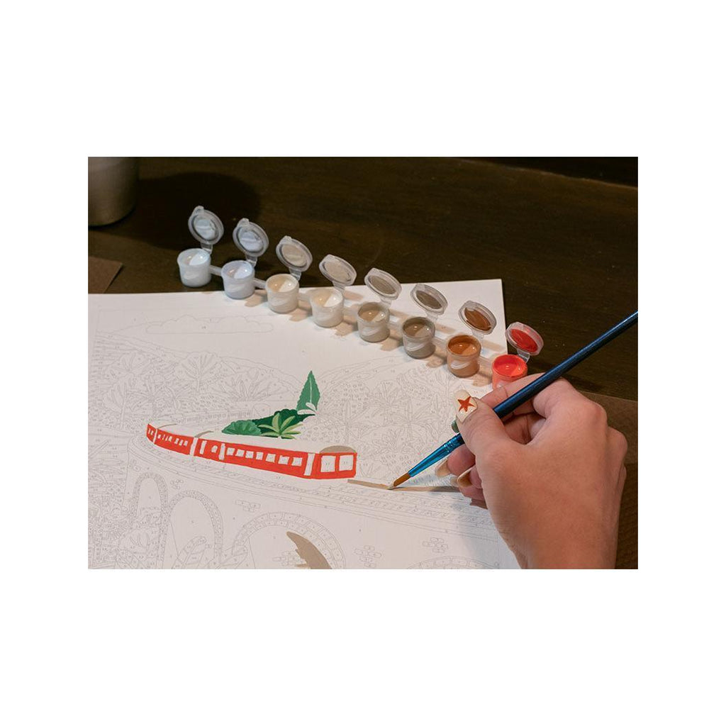 Coffret Peinture Au Numéro - Petit Pinceau - Sri-Lanka Train Par Maja Tomljanovic