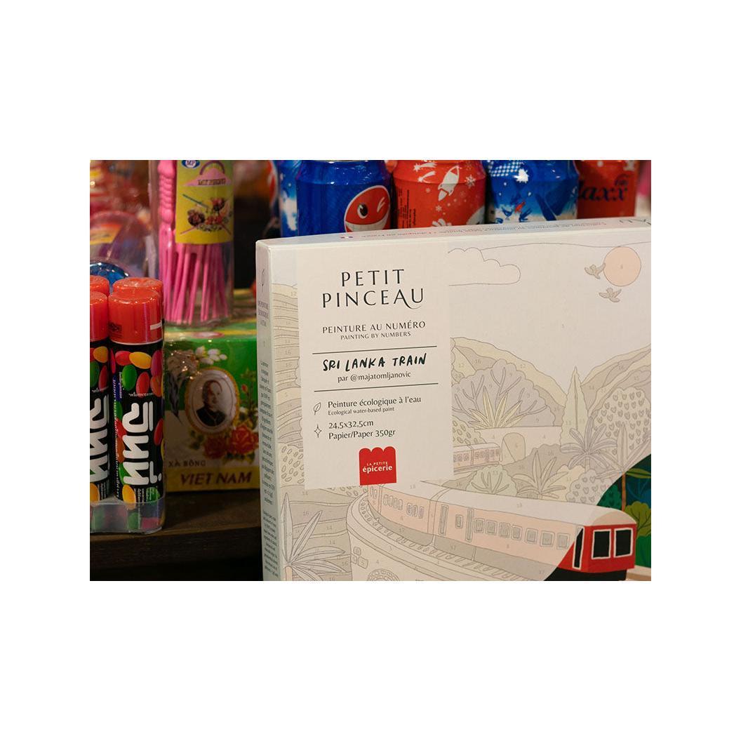 Coffret Peinture Au Numéro - Petit Pinceau - Sri-Lanka Train Par Maja Tomljanovic