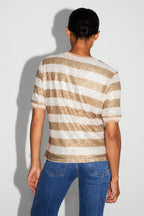 Blouse Poppy Rayures Gold Fabriquée En Italie
