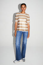 Blouse Poppy Rayures Gold Fabriquée En Italie