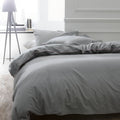 Percale Permanent Premium - Parure De Lit Piping Percale - Acier