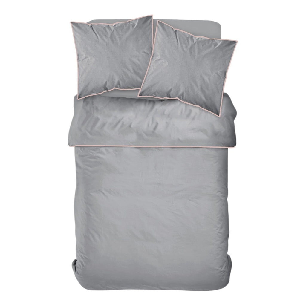 Percale Permanent Premium - Parure De Lit Piping Percale - Acier