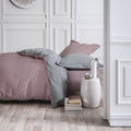 Percale Permanent Premium - Parure De Lit Bicolore Percale - Acier