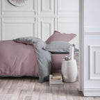 Percale Permanent Premium - Parure De Lit Bicolore Percale - Acier