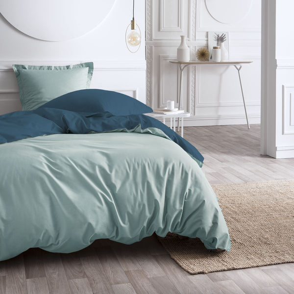 Percale Permanent Premium - Parure De Lit Bicolore Percale - Paon