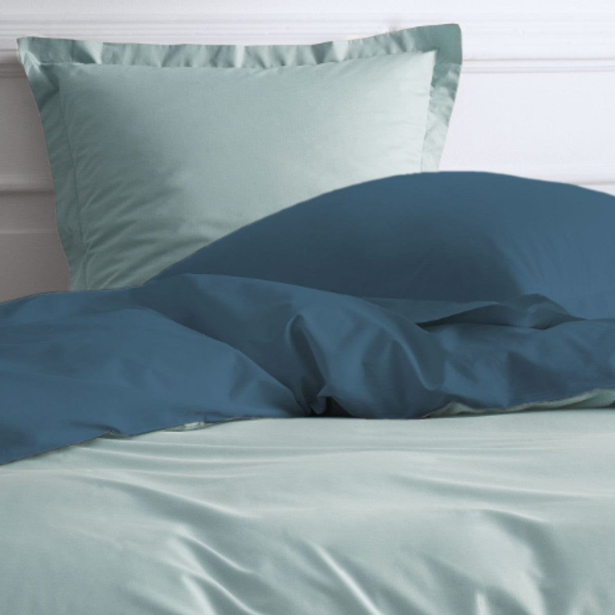 Percale Permanent Premium - Parure De Lit Bicolore Percale - Paon