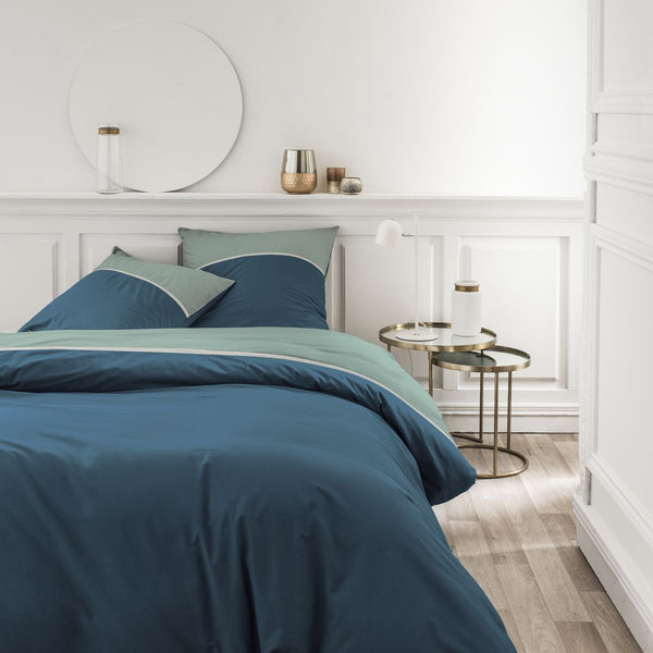 Percale Permanent Premium - Parure De Lit Tricolore Percale - Celadon