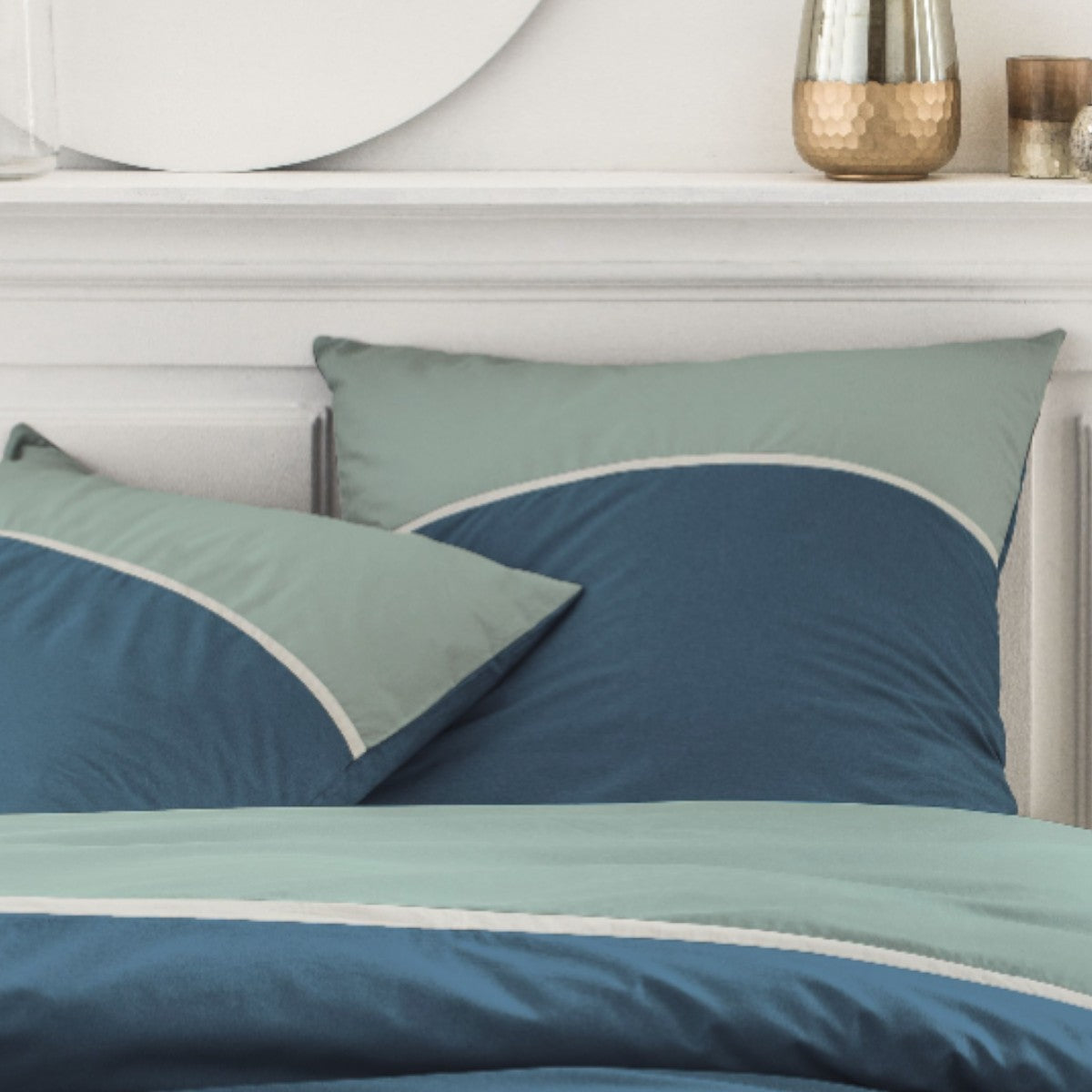 Percale Permanent Premium - Parure De Lit Tricolore Percale - Celadon