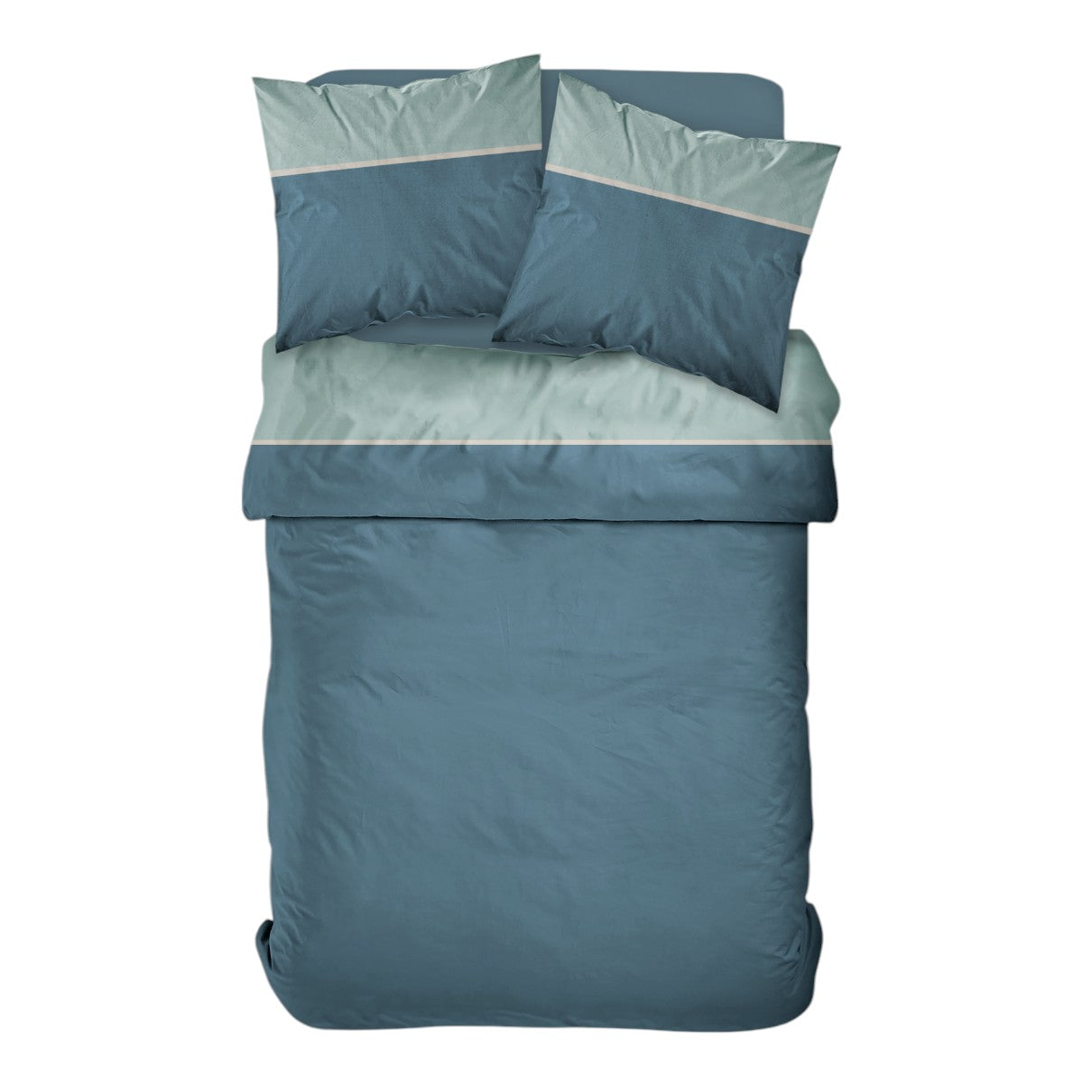 Percale Permanent Premium - Parure De Lit Tricolore Percale - Celadon