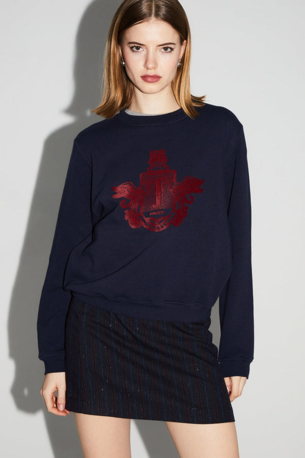 Sweatshirt Eddie Blason Bordeaux Fabriqué Au Portugal