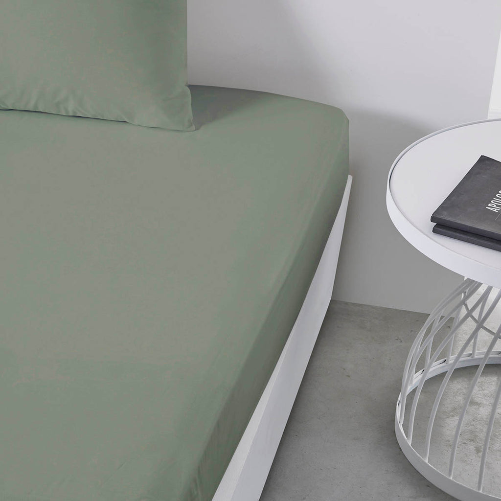 Percale Permanent Premium - Drap Housse Percale - Sauge
