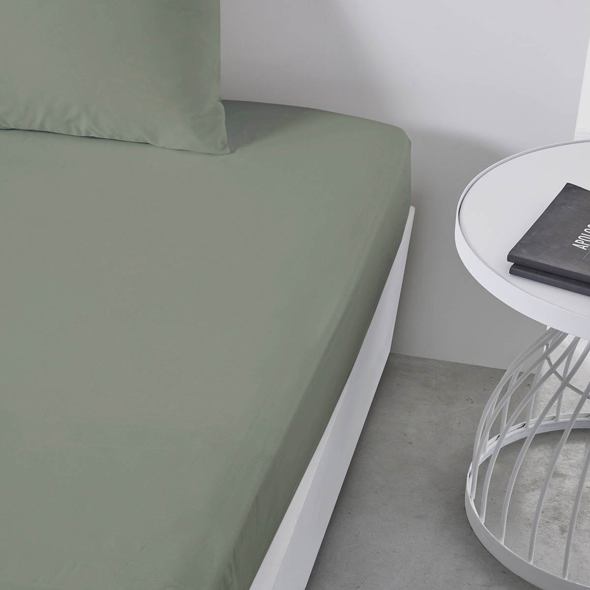 Percale Permanent Premium - Drap Housse Percale - Sauge