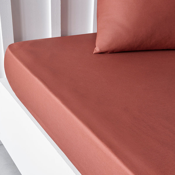 Percale Permanent Premium - Drap Housse Percale - Terracotta