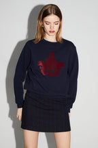 Sweatshirt Eddie Blason Bordeaux Fabriqué Au Portugal