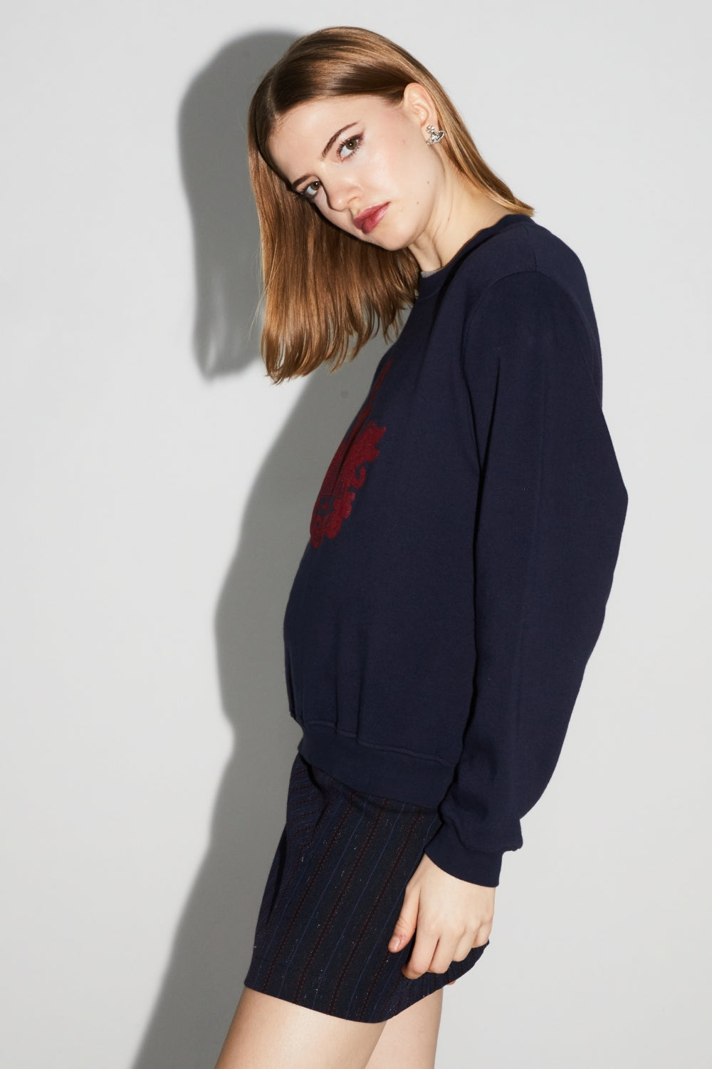 Sweatshirt Eddie Blason Bordeaux Fabriqué Au Portugal