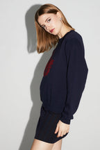 Sweatshirt Eddie Blason Bordeaux Fabriqué Au Portugal
