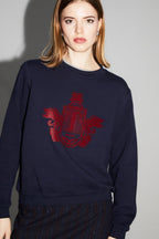 Sweatshirt Eddie Blason Bordeaux Fabriqué Au Portugal