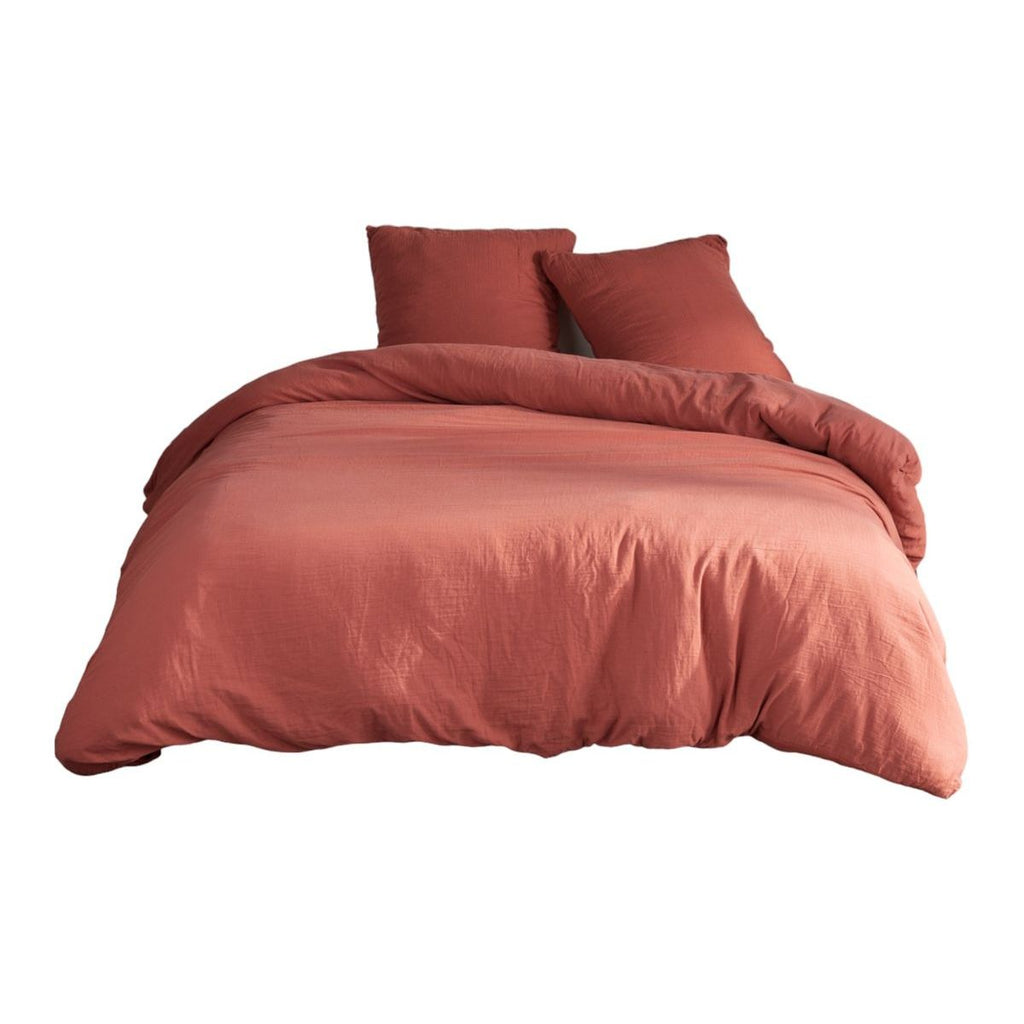 Gaze De Coton - Parure De Lit - Terracotta