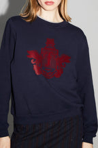 Sweatshirt Eddie Blason Bordeaux Fabriqué Au Portugal