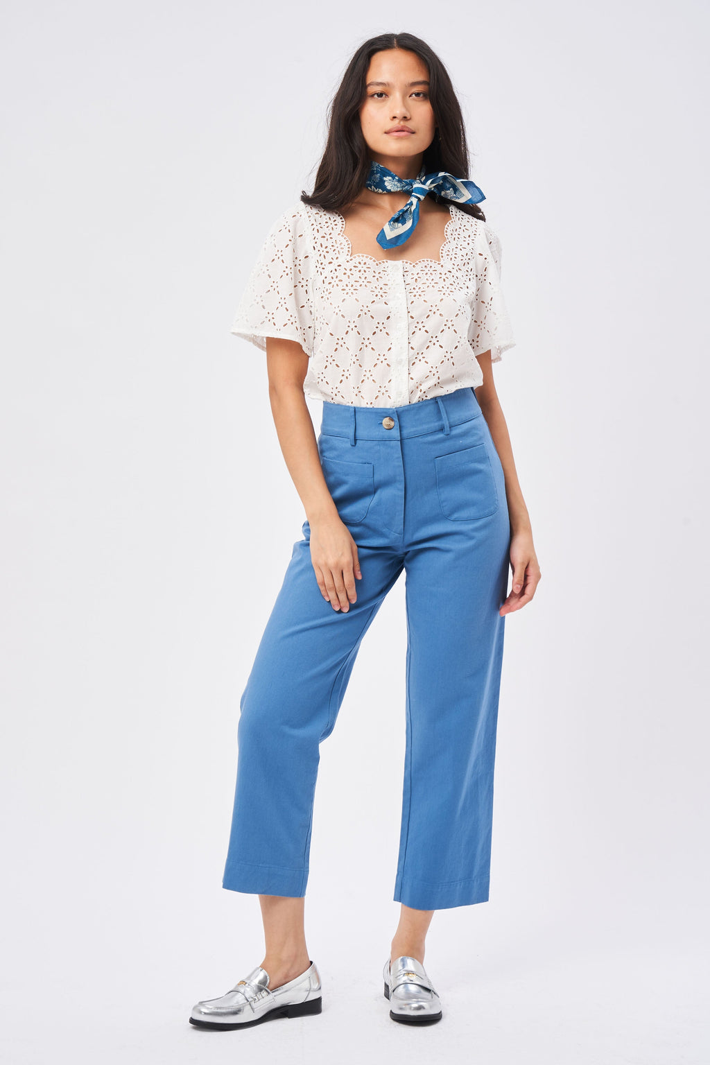 Pantalon Peneloppe Twill - Bleu Dauphin