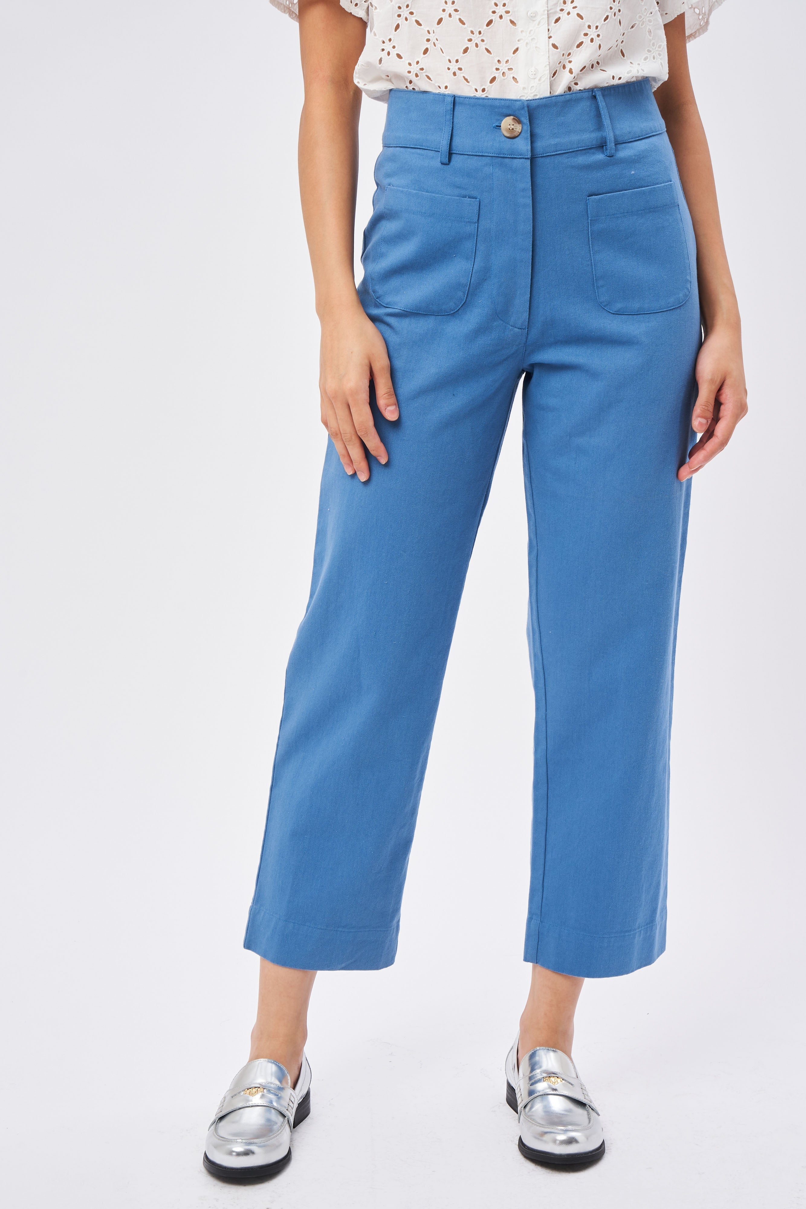 Pantalon Peneloppe Twill - Bleu Dauphin