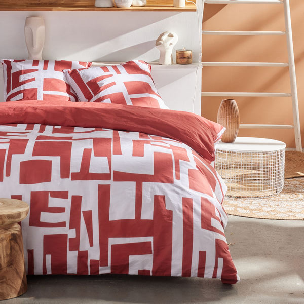 Sunshine - Parure De Lit Motif 17.32 - Rouge