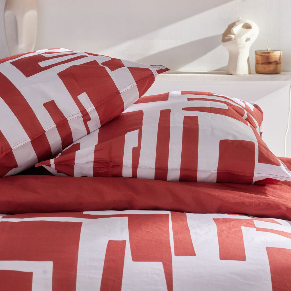 Sunshine - Parure De Lit Motif 17.32 - Rouge