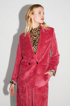 Blazer Ema Velours Vintage Rouge Rosé Fabriqué En Italie