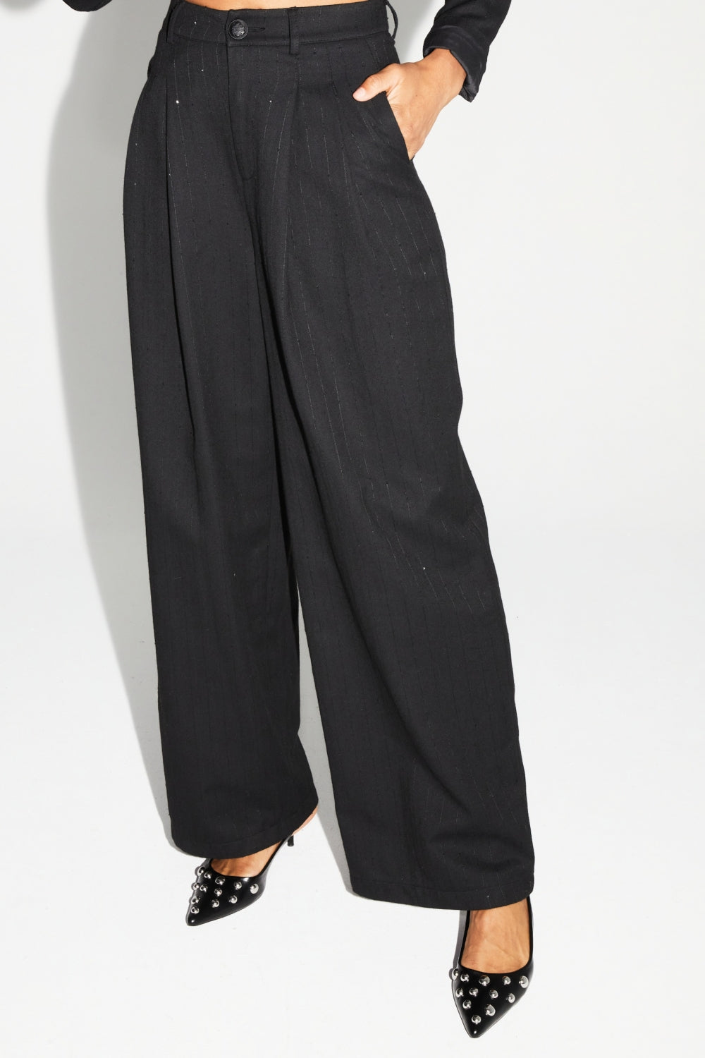Pantalon Astrid Noir Eclat Fabriqué En Italie