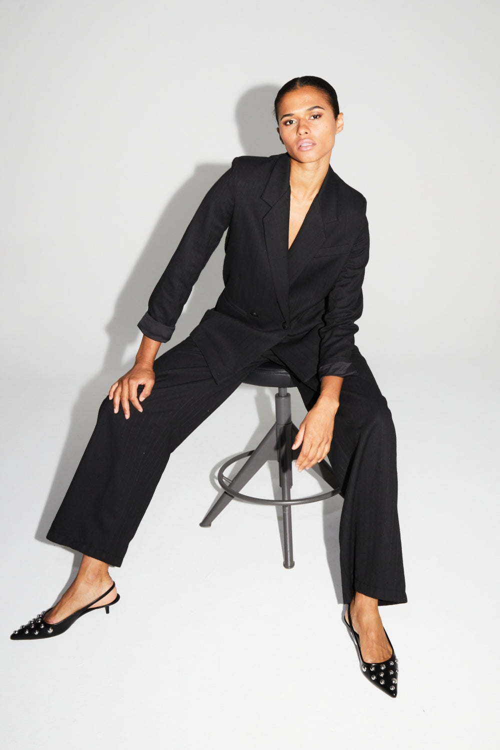 Pantalon Astrid Noir Eclat Fabriqué En Italie