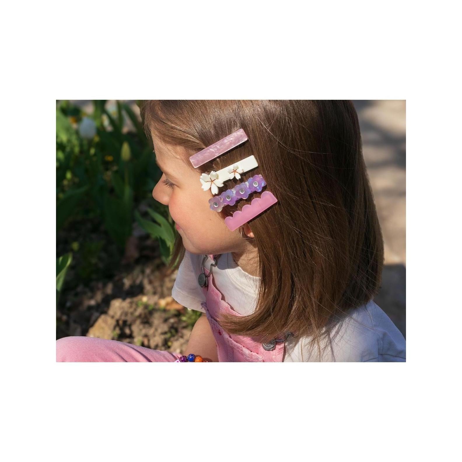 Barrette Cheveux - Fleur Pêche