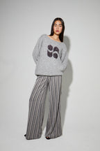 Pantalon Charlie Rayures Silver Fabriqué En Italie