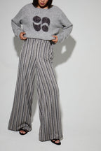 Pantalon Charlie Rayures Silver Fabriqué En Italie