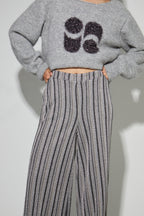 Pantalon Charlie Rayures Silver Fabriqué En Italie