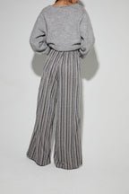 Pantalon Charlie Rayures Silver Fabriqué En Italie
