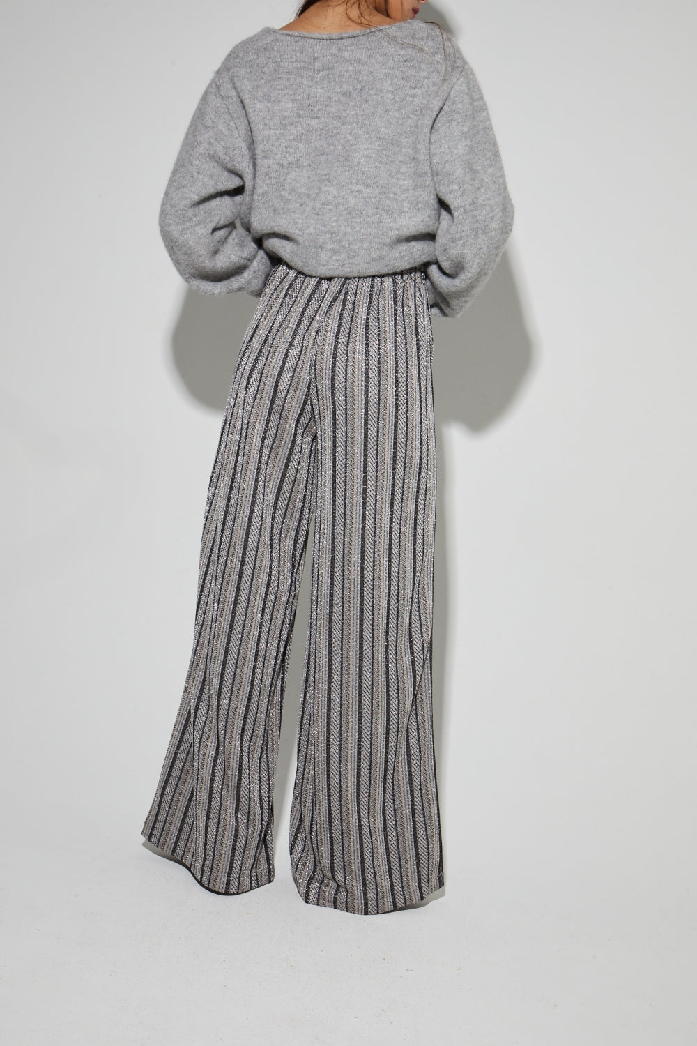 Pantalon Charlie Rayures Silver Fabriqué En Italie