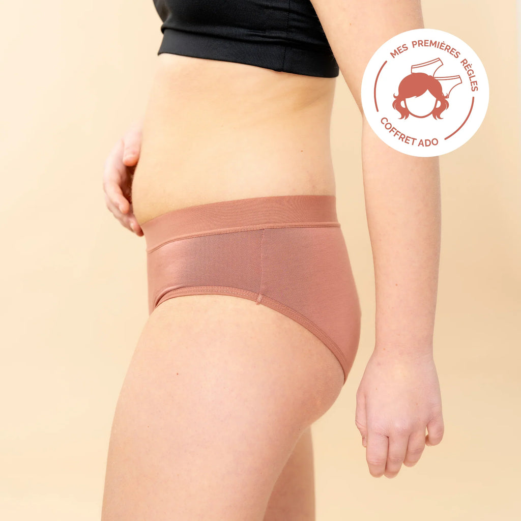 Volga : Mes premières règles - Culotte Menstruelle Flux Moyen - 3XS au XL