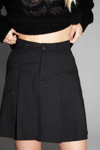 Mini Jupe Pippa Noir Éclat Fabriquée En Italie