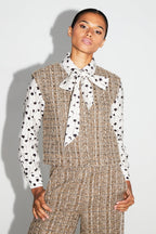 Veste Sans Manche Arielle Tweed Kimolos Fabriquée En Italie