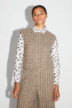 Veste Sans Manche Arielle Tweed Kimolos Fabriquée En Italie