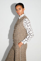 Veste Sans Manche Arielle Tweed Kimolos Fabriquée En Italie