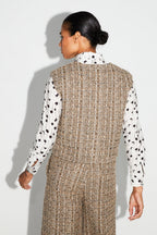 Veste Sans Manche Arielle Tweed Kimolos Fabriquée En Italie