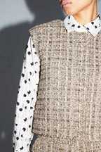 Veste Sans Manche Arielle Tweed Kimolos Fabriquée En Italie