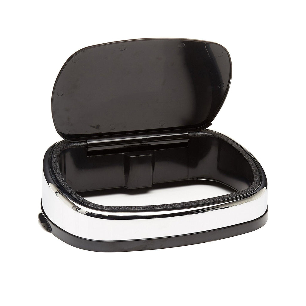 Couvercle pour poubelle push rectangulaire modèle CITY Chrome et noir Ouverture par simple pression - REDDECO.com