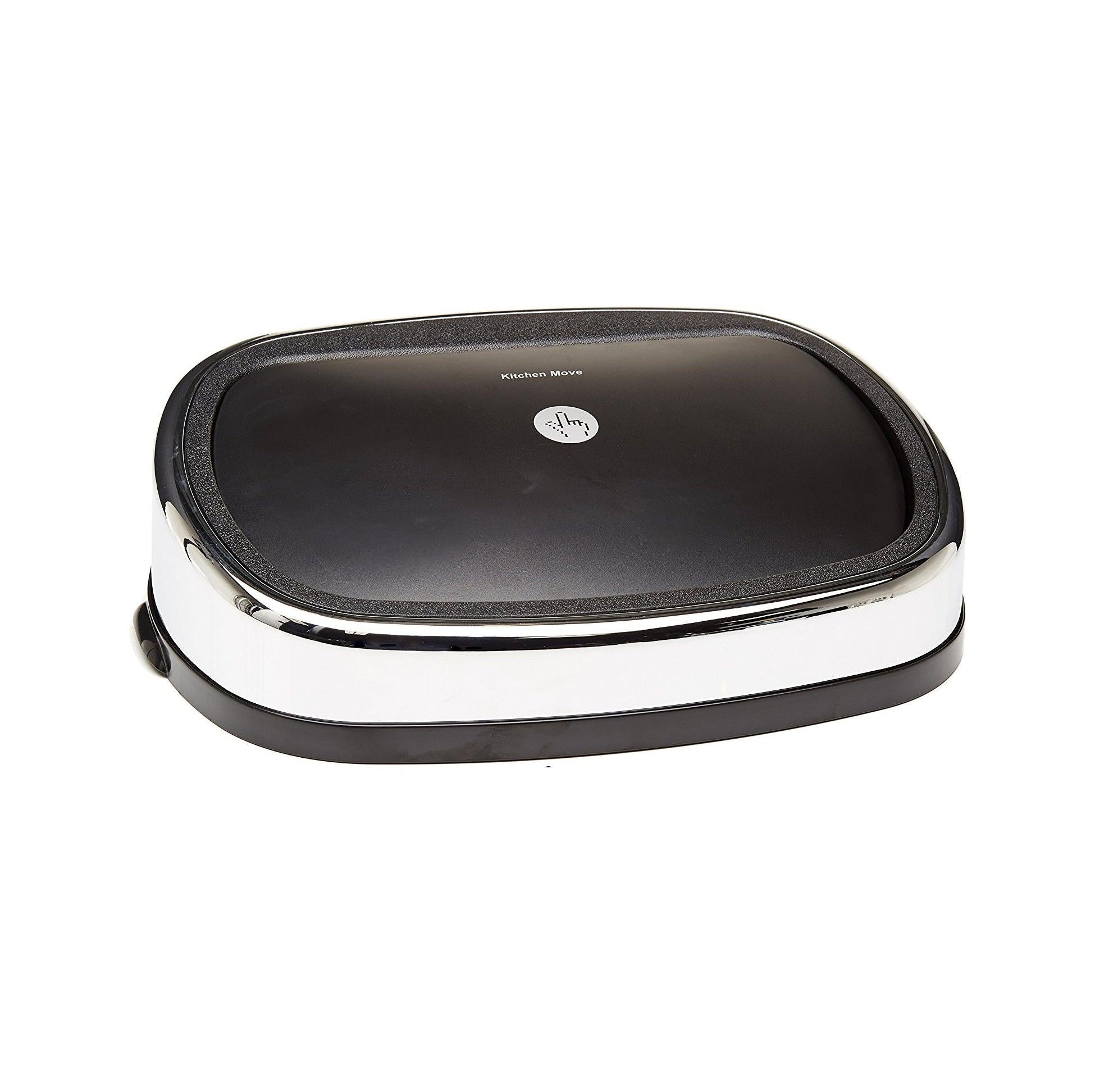 Couvercle pour poubelle push rectangulaire modèle CITY Chrome et noir Ouverture par simple pression