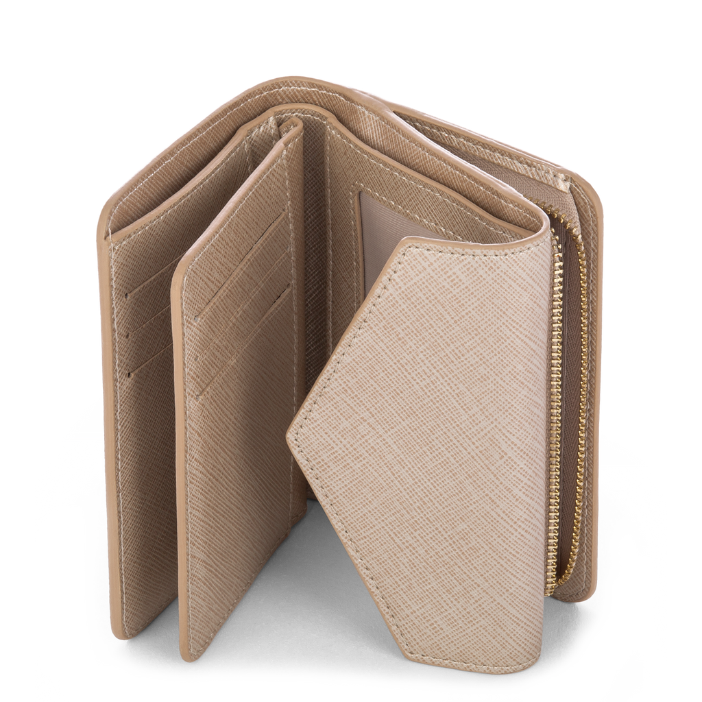 porte-monnaie - saffiano signature #couleur_champagne
