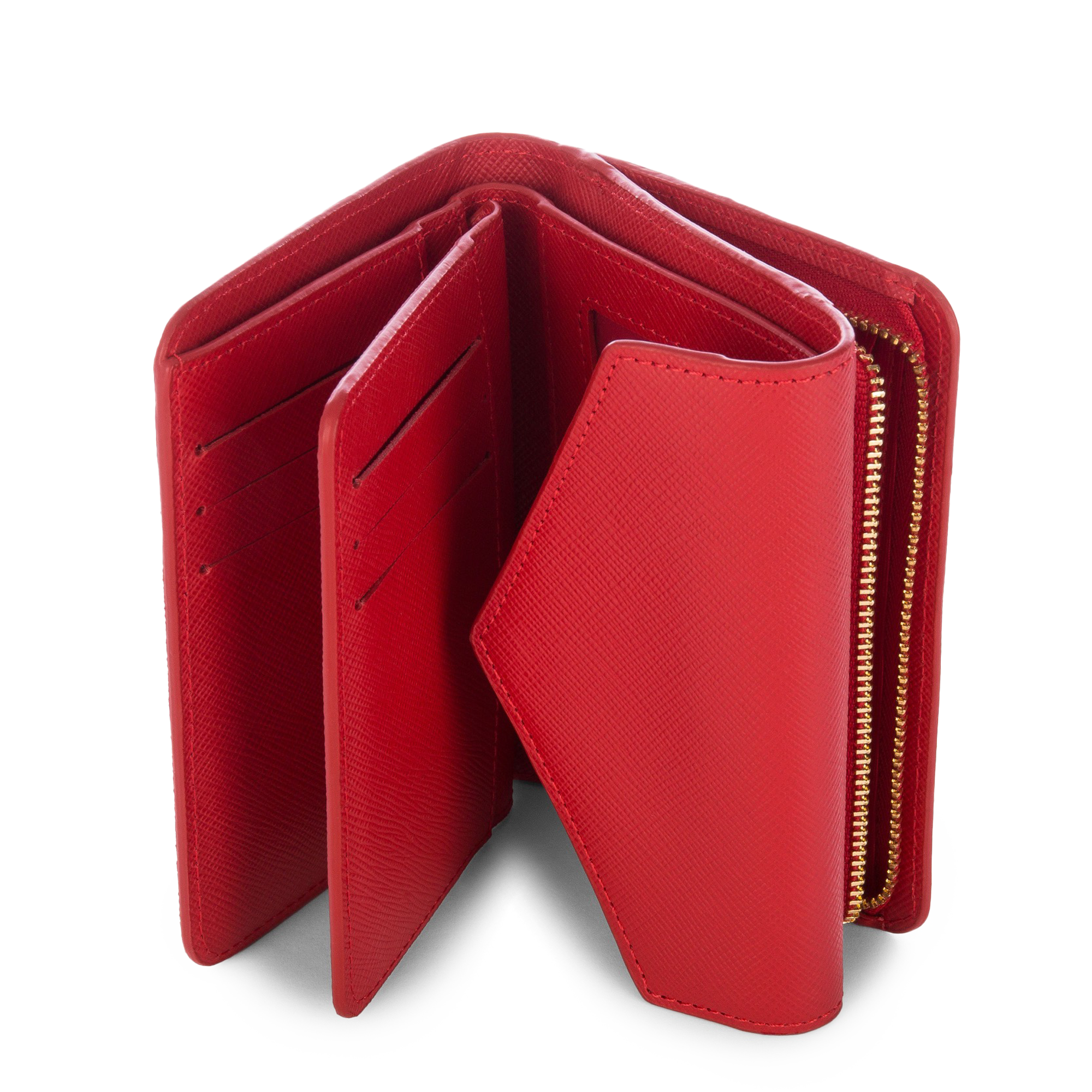 porte-monnaie - saffiano signature #couleur_rouge