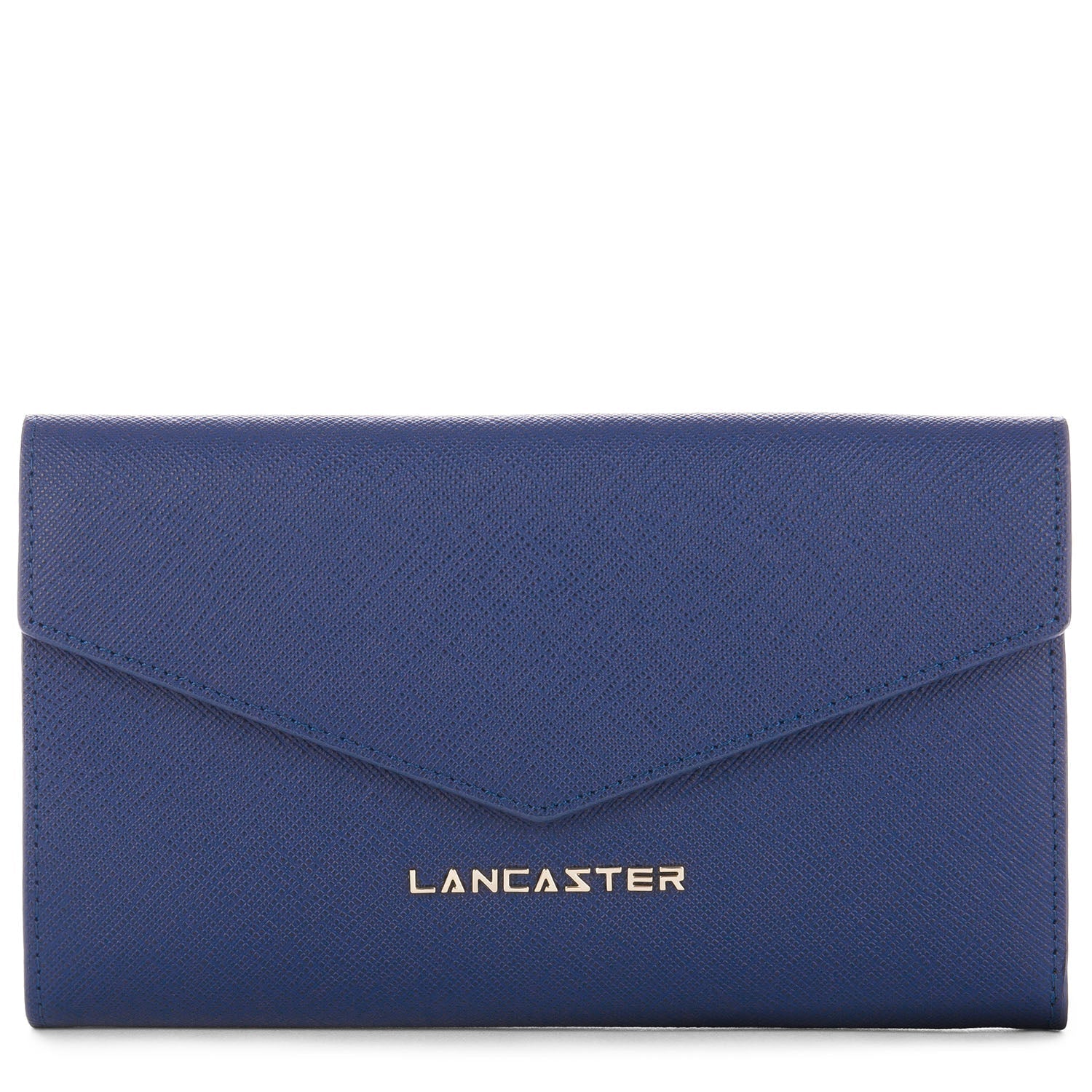 portefeuille compagnon dos à dos - saffiano signature #couleur_bleu-fonc