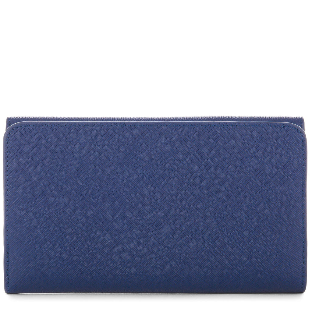 portefeuille compagnon dos à dos - saffiano signature #couleur_bleu-fonc