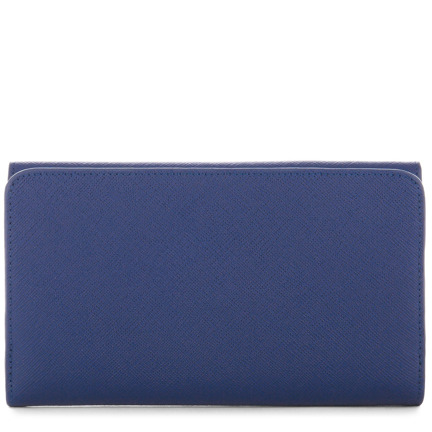portefeuille compagnon dos à dos - saffiano signature #couleur_bleu-fonc